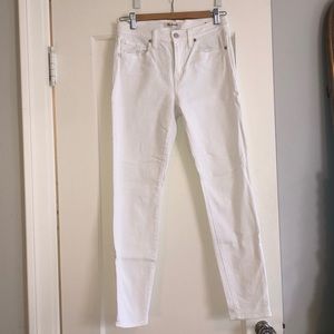 Madewell 9” High Riser Skinny Skinny White Jeans